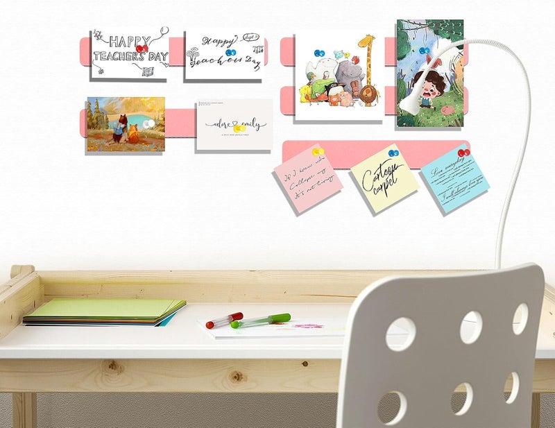 Arlasuo Felt Pin Board Bar Strips Bulletin Board for Bedrooms Offices Home Wall Decoration, Notice Board Self Adhesive Cork Board with 35 Push Pins for Paste Notes, Photos, Schedules - Image 5